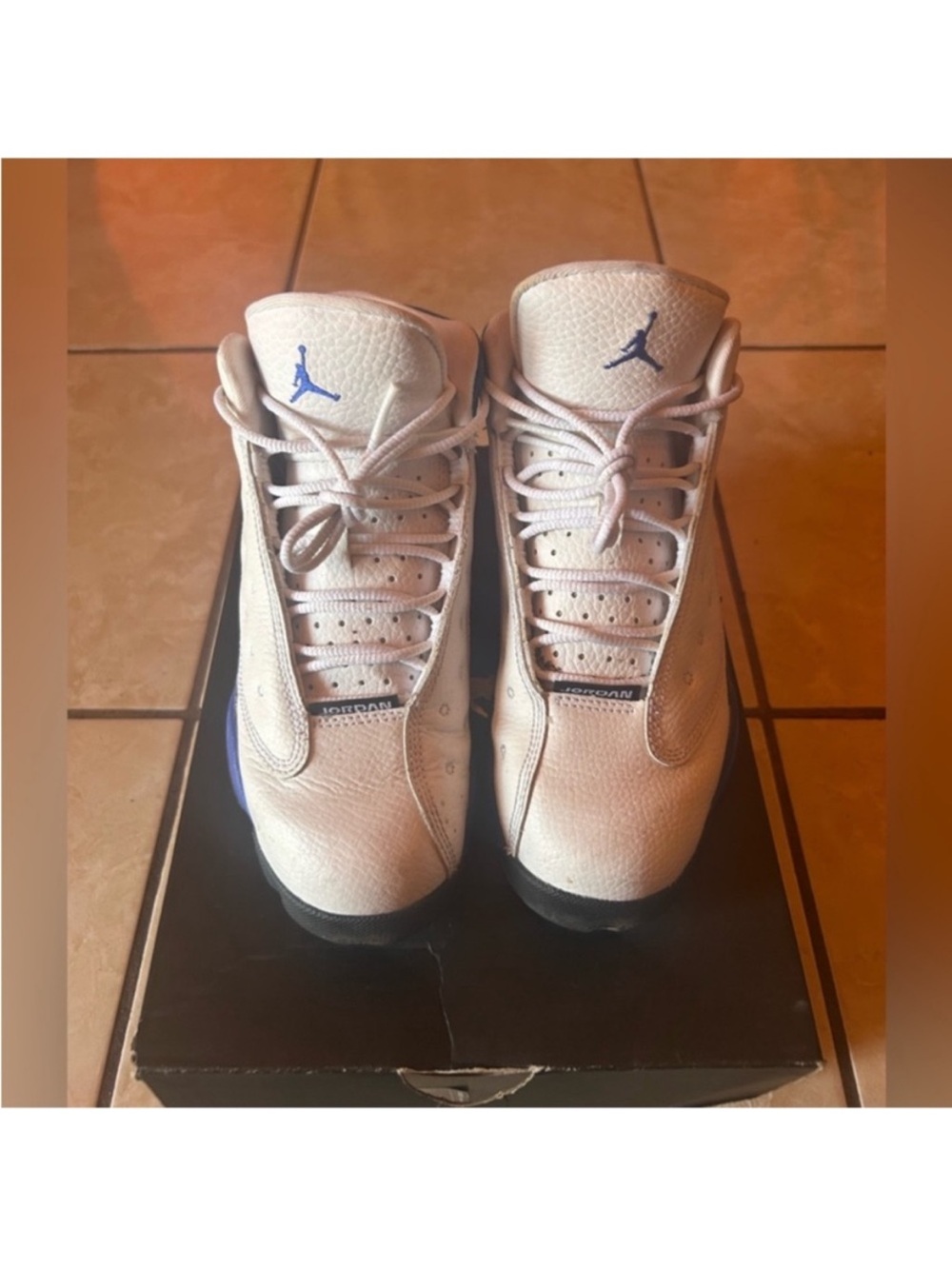 Jordan 13s White and Blue Pair